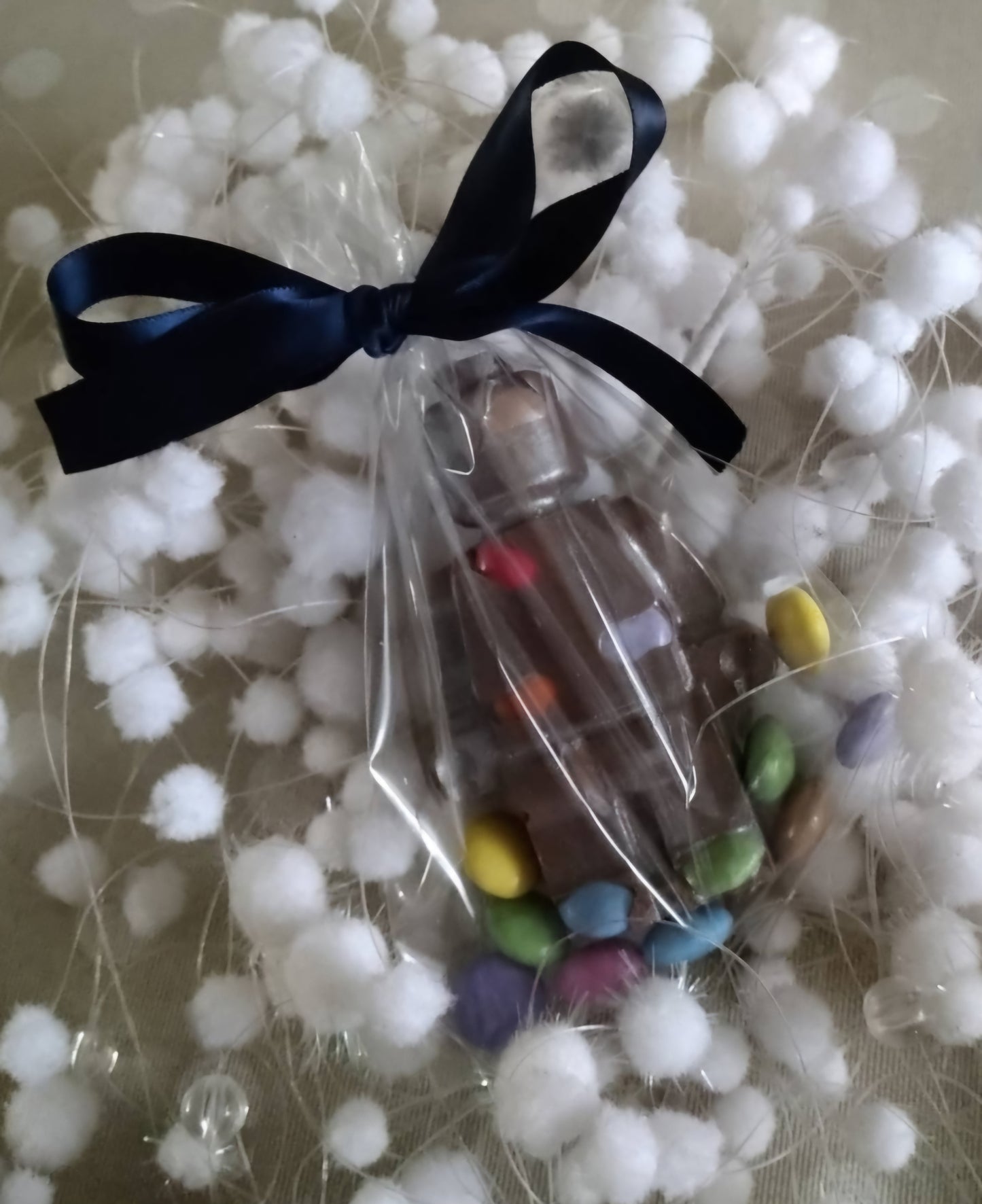 Belgium chocolate building block figure with Smarties