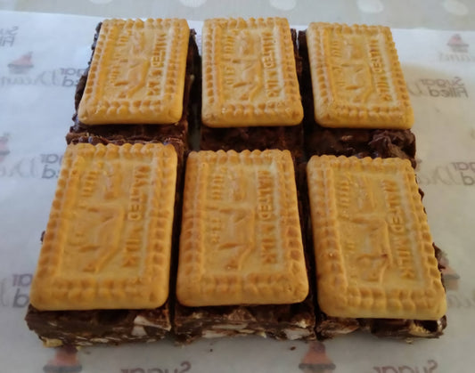 Malted milk tiffin with Belgium chocolate and Maltesers