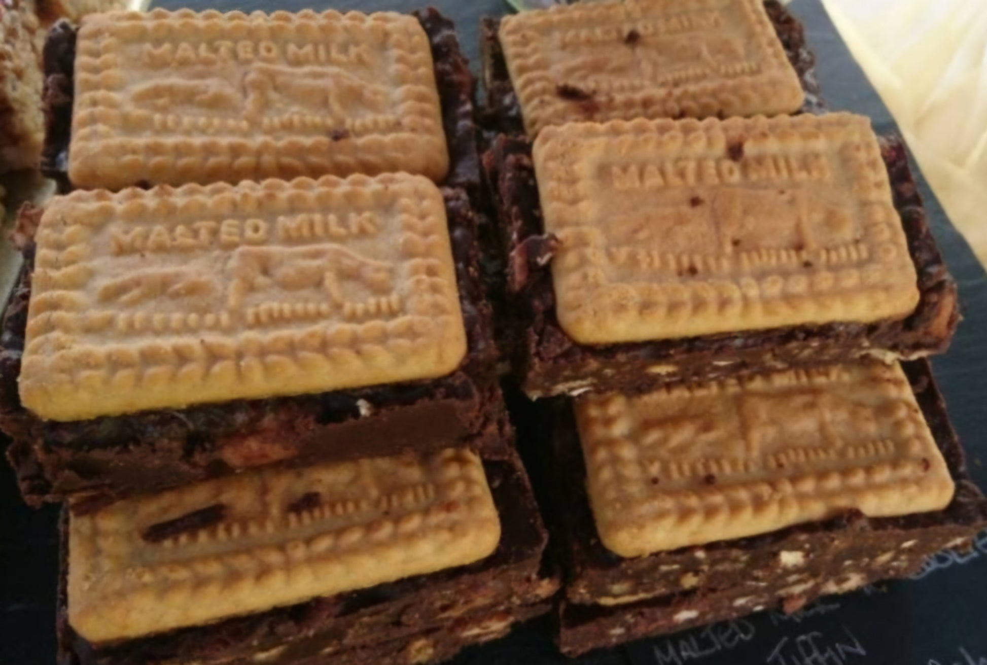 Malted milk tiffin with Belgium chocolate and Maltesers