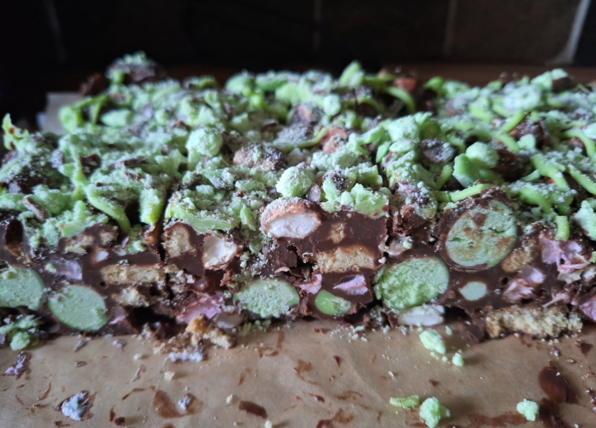 Mint Aero rocky road with Belgium chocolate and marshmallows