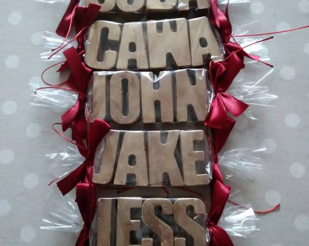 Belgium chocolate letters - personalised birthday and Christmas gifts